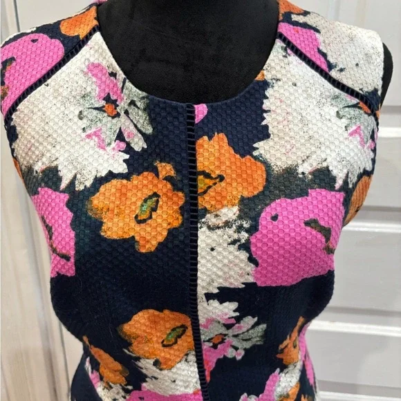 j crew portfolio petunia print in elenore floral navy Shift Dress Sz 10 Rn77388 - Picture 4 of 10
